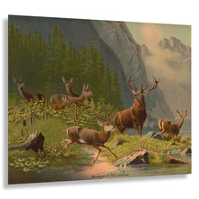 Load image into Gallery viewer, Digitally Restored and Enhanced 1880 Monarchs of the Mountains Print - Victorian Deer Wildlife Forest Wilderness Art - Gilded Age - Archival Print
