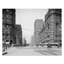 Load image into Gallery viewer, Digitally Restored and Enhanced 1905 Euclid Avenue Cleveland Print - Ohio Downtown Streetscape Gilded Age Urban - Showplace of America - Archival Print
