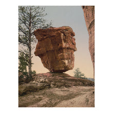 Cargar imagen en el visor de la galería, Digitally Restored and Enhanced 1908 Balanced Rock Garden of the Gods Print - Colorado Springs Red Rock Landscape - Sandstone Wonder - Archival Print
