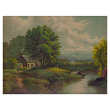 Cargar imagen en el visor de la galería, Digitally Restored and Enhanced 1884 Summer in Ohio Print - Gilded Age Pastoral Family Scene - Midwest Victorian Landscape - Archival Print
