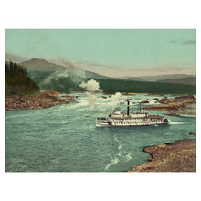 Load image into Gallery viewer, Digitally Restored and Enhanced 1901 Cascades of Columbia River Print - Pacific Northwest Steamboat Gorge - Lewis and Clark Era - Archival Print

