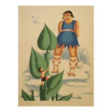 Cargar imagen en el visor de la galería, Digitally Restored and Enhanced 1941 WPA Library Poster - Jack and the Beanstalk Fairy Tale - Federal Art Project Childrens - Archival Print
