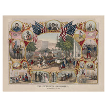 Cargar imagen en el visor de la galería, Digitally Restored and Enhanced 1870 Fifteenth Amendment Print - Civil Rights Reconstruction Era - Baltimore Voting Rights Parade - Archival Print
