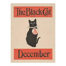 Load image into Gallery viewer, Digitally Restored and Enhanced 1890 The Black Cat Magazine Cover - December Gilded Age - Art Nouveau Literary Illustration - Archival Print
