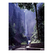 Cargar imagen en el visor de la galería, Digitally Restored and Enhanced 1980 Multnomah Falls Print - Columbia River Gorge Benson Bridge - Oregon Waterfall Natural Wonder - Archival Print
