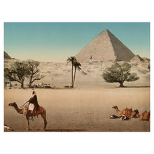 Load image into Gallery viewer, Digitally Restored and Enhanced 1890 Great Pyramid Print - Giza Cairo Egypt - Ancient Architecture Victorian Egyptology - Archival Print
