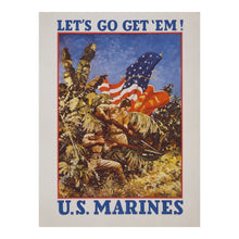 Cargar imagen en el visor de la galería, Digitally Restored and Enhanced 1942 US Marines Poster - Lets Go Get Em WWII Recruitment - Pacific Theater Military Propaganda - Archival Print

