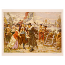 Load image into Gallery viewer, Digitally Restored and Enhanced 1932 Fall of New Amsterdam Print - Peter Stuyvesant Surrender 1664 - Dutch Colonial New York History - Archival Print
