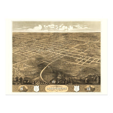 Load image into Gallery viewer, Digitally Restored and Enhanced 1868 Independence Jackson County Missouri Map Print - Vintage Bird&#39;s Eye View Map of Independence Missouri Wall Art Poster
