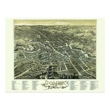 Load image into Gallery viewer, Digitally Restored and Enhanced 1888 Dover New Hampshire Map Poster - Bird&#39;s Eye View Map of Stafford County Dover NH - Vintage New Hampshire Poster Print
