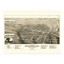 Load image into Gallery viewer, Digitally Restored and Enhanced 1883 Watertown South Dakota Map Poster - Old Bird&#39;s Eye View Map of Watertown Codington County South Dakota Wall Art Print
