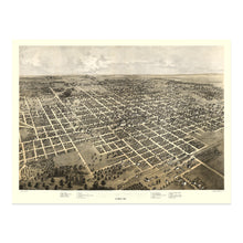 Load image into Gallery viewer, Digitally Restored and Enhanced 1867 Bloomington Illinois Map Poster - Vintage Bird&#39;s Eye View of Bloomington City Map of Illinois Poster Print Wall Art
