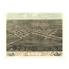 Load image into Gallery viewer, Digitally Restored and Enhanced 1868 Marion Iowa Map Poster - Bird&#39;s Eye View of Marion Iowa Wall Map - Vintage Map of Iowa State Poster Wall Art Print
