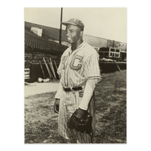 Load image into Gallery viewer, Digitally Restored and Enhanced 1945 Jackie Robinson Poster Photo Print - Jackie Robinson in Kansas City Monarchs Uniform Vintage Portrait Photo Wall Art
