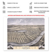 Cargar imagen en el visor de la galería, Digitally Restored and Enhanced 1869 Saint Cloud Stearns County Minnesota Map Poster - Old Bird&#39;s Eye View of the City of St Cloud MN Map Wall Art Print
