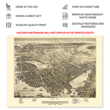 Cargar imagen en el visor de la galería, Digitally Restored and Enhanced 1877 Portsmouth New Hampshire Map Print - Vintage Bird&#39;s Eye View of Portsmouth City Rockingham County NH Map Poster
