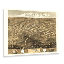 Cargar imagen en el visor de la galería, Digitally Restored and Enhanced 1868 Independence Jackson County Missouri Map Print - Vintage Bird&#39;s Eye View Map of Independence Missouri Wall Art Poster
