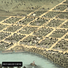 Load image into Gallery viewer, Digitally Restored and Enhanced 1870 Mankato City Blue Earth County Minnesota Map Poster - Vintage Bird&#39;s Eye View Map of Minnesota Poster Wall Art Print
