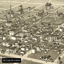 Load image into Gallery viewer, Digitally Restored and Enhanced 1883 Watertown South Dakota Map Poster - Old Bird&#39;s Eye View Map of Watertown Codington County South Dakota Wall Art Print
