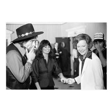 Load image into Gallery viewer, Digitally Restored and Enhanced 1980 First Lady Rosalynn Carter Photo Print - Vintage Photo of Rosalynn Carter with Waylon Jennings &amp; Jesse Colter Poster
