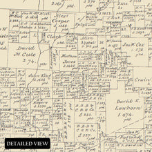 Load image into Gallery viewer, Digitally Restored and Enhanced 1879 Denton County Texas Map Print - History Map of the County of Denton Texas Wall Art - Vintage Texas Map Poster
