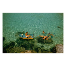 Cargar imagen en el visor de la galería, Digitally Restored and Enhanced 1956 Bermuda Snorkeling Children Print - Flatts Village Caribbean Summer - Mid Century Island Life - Archival Print
