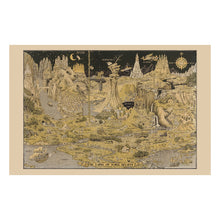 Load image into Gallery viewer, Digitally Restored and Enhanced 1935 Land of Make Believe Fantasy Map - Depression Era - Fantasy Cartography Art - Fairy Tale Kingdom Childrens Decor
