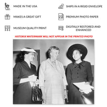 Load image into Gallery viewer, Digitally Restored and Enhanced 1956 Rosa Parks Eleanor Roosevelt &amp; H.C. Foster Photo - Old Photo of Rosa Parks Eleanor Roosevelt and Autherine Lucy Poster
