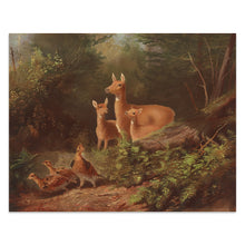 Cargar imagen en el visor de la galería, Digitally Restored and Enhanced 1868 Deer and Grouse Woodland Wildlife Print - Victorian Nature Scene - Rustic Cabin and Den Decor - Museum-Quality Print
