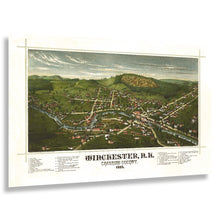 Load image into Gallery viewer, Digitally Restored and Enhanced 1887 Birds Eye View Winchester New Hampshire Print - Norris Ashuelot River Cheshire County - Victorian Era - Archival Print
