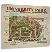Load image into Gallery viewer, Digitally Restored and Enhanced 1895 University Park Allegheny Pennsylvania Print - Strobridge Pittsburgh Real Estate Map - Gilded Age - Archival Print
