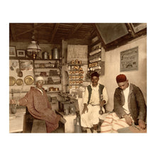 Load image into Gallery viewer, Digitally Restored and Enhanced 1899 Moorish Coffee House Print - Algiers Algeria North Africa Traditional Gathering - Victorian Travel - Archival Print
