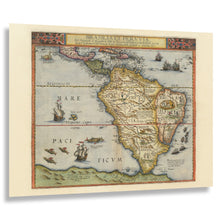 Load image into Gallery viewer, Digitally Restored and Enhanced 1593 De Jode Map of South America Print - Speculum Orbis Terrae Antwerp Renaissance Exploration - Flemish Atlas - Archival Print
