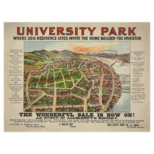 Load image into Gallery viewer, Digitally Restored and Enhanced 1895 University Park Allegheny Pennsylvania Print - Strobridge Pittsburgh Real Estate Map - Gilded Age - Archival Print
