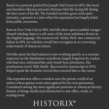 Cargar imagen en el visor de la galería, Digitally Restored and Enhanced 1870 Herman Melville Portrait Print - Moby Dick Author American Literature Novelist - Gilded Age - Archival Print
