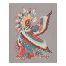 Cargar imagen en el visor de la galería, Digitally Restored and Enhanced 1952 Eagle Dancer Print - Woody Crumbo Native American Ceremonial Art Potawatomi - Mid Century Fine Art - Archival Print
