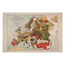 Load image into Gallery viewer, Digitally Restored and Enhanced 1899 Satirical Map of Europe Print - Fred Rose Angling in Troubled Waters Colonial Caricature - Victorian Era - Archival Print
