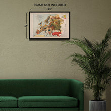 Load image into Gallery viewer, Digitally Restored and Enhanced 1899 Satirical Map of Europe Print - Fred Rose Angling in Troubled Waters Colonial Caricature - Victorian Era - Archival Print
