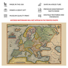 Cargar imagen en el visor de la galería, Digitally Restored and Enhanced 1572 Europe Continent Map - Renaissance Old World Cartography - Spain to Russia and Baltic to Mediterranean - Archival Reproduction
