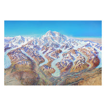 Load image into Gallery viewer, Digitally Restored and Enhanced 1994 Denali Alaska Range Panorama Map - Painted Relief Cartography - Subarctic Mountain Landscape - Interior Alaska Wilderness

