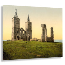 Cargar imagen en el visor de la galería, Digitally Restored and Enhanced 1890 Reculvers Herne Bay England Print - Photochrom Kent Coast Roman Saxon Twin Towers Ruins - Victorian Era - Archival Print
