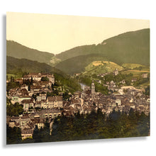 Load image into Gallery viewer, Digitally Restored and Enhanced 1890 Baden Baden Germany Print - Black Forest Spa Town Victorian European Travel Art - Grand Tour - Archival Print
