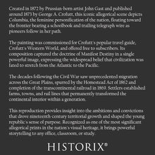 Cargar imagen en el visor de la galería, Digitally Restored and Enhanced 1873 American Progress Print - John Gast Manifest Destiny Columbia Westward Expansion - Frontier Era - Archival Print
