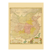 Load image into Gallery viewer, Digitally Restored and Enhanced 1740 Homann Heirs Map of China Print - Nuremberg Qing Empire Provinces Jesuit Survey Enlightenment - Georgian Era - Archival Print
