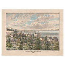 Load image into Gallery viewer, Digitally Restored and Enhanced 1848 Aurora New York Print - Cayuga Lake Finger Lakes Village Antebellum Waterfront View - Pioneer Era - Archival Print
