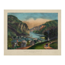 Cargar imagen en el visor de la galería, Digitally Restored and Enhanced 1856 View of Harpers Ferry Print - Currier Ives Potomac River Blue Ridge Mountains - Antebellum Era - Archival Print
