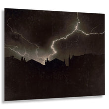 Load image into Gallery viewer, Digitally Restored and Enhanced 1923 Lightning Storm Print - Electrical Night Sky Thunderstorm Silhouette Photography - Jazz Age - Archival Print
