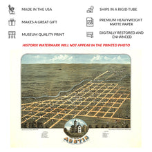 Load image into Gallery viewer, Digitally Restored and Enhanced 1870 Austin Minnesota Birds Eye View Map - Gilded Age Mower County - Panoramic Town View Art - Cedar River Upper Midwest

