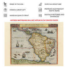 Load image into Gallery viewer, Digitally Restored and Enhanced 1593 De Jode Map of South America Print - Speculum Orbis Terrae Antwerp Renaissance Exploration - Flemish Atlas - Archival Print

