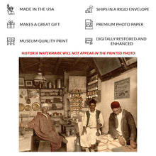 Load image into Gallery viewer, Digitally Restored and Enhanced 1899 Moorish Coffee House Print - Algiers Algeria North Africa Traditional Gathering - Victorian Travel - Archival Print
